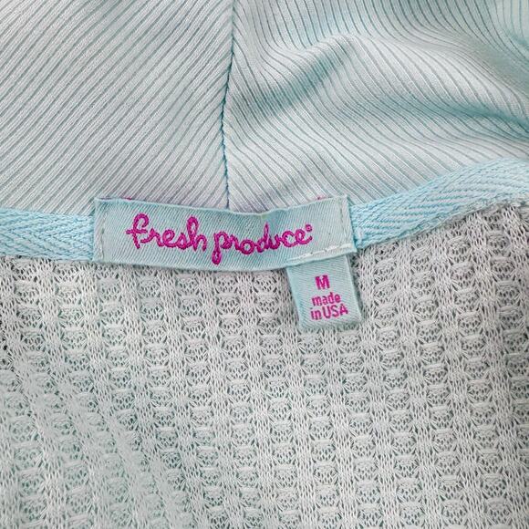 Fresh Produce Women's Waffle Knit Waterfall Cardigan Medium Teal - Picture 4 of 12
